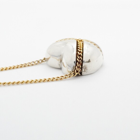 Tiffany Necklace Chain Cross Heart 18K Yellow Gold and Silver 925 Women's P19... - Picture 8 of 8